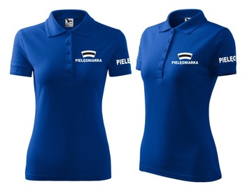 damska koszulka polo PIELĘGNIARKA czepek XL