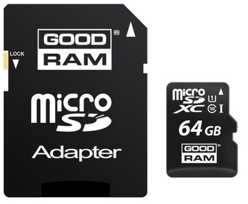 GOODRAM KARTA MICROSD 64GB MICRO CL10 ADAPTER SD