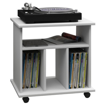 Retal regał retro na płyty LP, 4 półkibiały