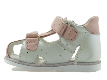 КОЖАНЫЕ САНДАЛИИ ДЛЯ ДЕВОЧЕК ДЕТСКАЯ ОБУВЬ САНДАЛИИ НА ПОКРЫТИИ НА ЛИПУЧКЕ Размер 24