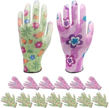 RĘKAWICE OGRODOWE OGRODNICZE 2 WZORY 13 PAR - R. 9