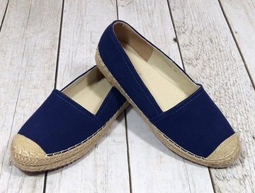 KLASYCZNE PROSTE ESPADRYLE DAMSKIE - granat r 40