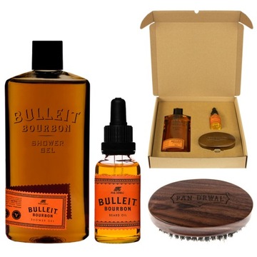 Zestaw do brody Pan Drwal Bulleit Bourbon Grooming Kit Olejek Kartacz Żel