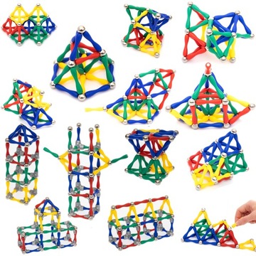 МАГНИТНЫЕ КОНСТРУКЦИОННЫЕ БЛОКИ ЗАМОК 120 ЭЛЕМЕНТОВ
