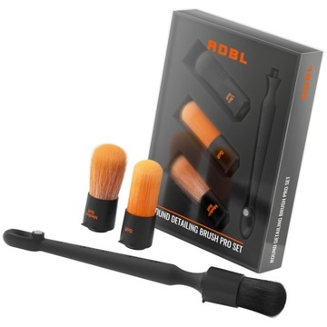 ADBL Round Detailing Brush Pro Set Zestaw Trzech Pędzelków Detailingowych