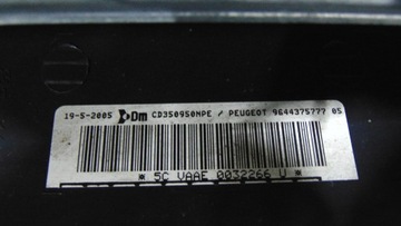 PEUGEOT 1007 2007 ULOŽENÍ VZDUCHOVÉ CD350950NPE