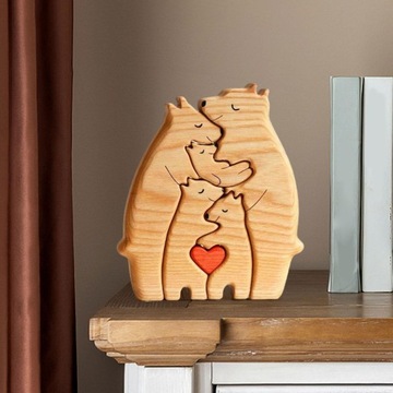 Rodzina Niedźwiedzia Drewniane puzzle Zabawka edukacyjna Rodzina Niedźwiedzi dla 5 misiów