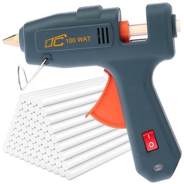 MOCNY PISTOLET DO KLEJU KLEJENIA NA GORĄCO KLEJARKA 100W + DUŻY ZAPAS KLEJU