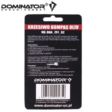 Туристический магниевый зажигалка, ключик DOMINATOR COMPASS WHISTLE Olive