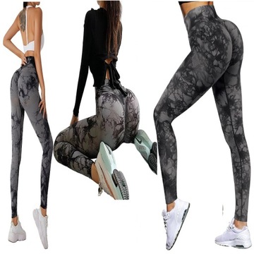 LEGGINSY DAMSKIE TURKUSOWE PUSH UP WYSOKI STAN