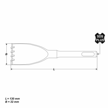 Зубило для съема шлицев SDS Plus 132 x 33 мм