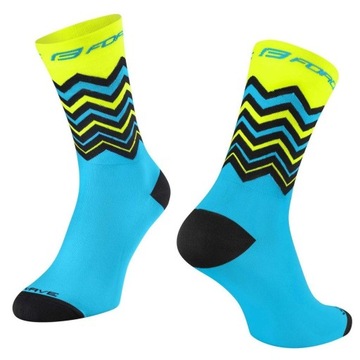 Skarpetki Rowerowe Force WAVE FLUO Niebieski 36-40