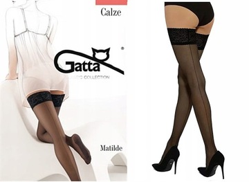 GATTA POŃCZOCHY MATILDE r.1/2 NERO LYCRA SZEW