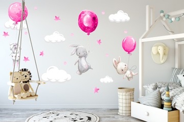 Наклейка на стену из воздушных шаров кролика для детей