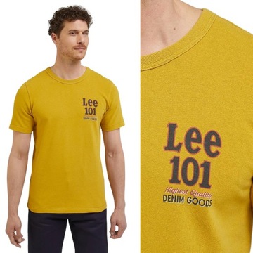 Lee 101 CORE TEE Maize Premium ŻÓŁTY T-SHIRT KOSZULKA Z LOGO REGULAR FIT L