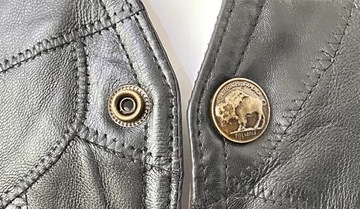 МУЖСКОЙ МОТОЦИКЛОВЫЙ ЖИЛЕТ КОЖАНЫЙ ЧЕРЕП ROCK HEAVY METAL XL