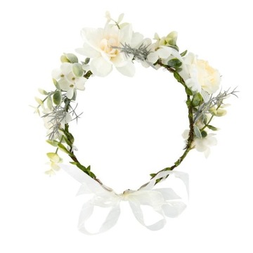 ЦВЕТОЧНЫЙ ВЕНОК ДЛЯ ПРИЧАСТИЯ, КРЕМОВЫЙ БЕЛЫЙ