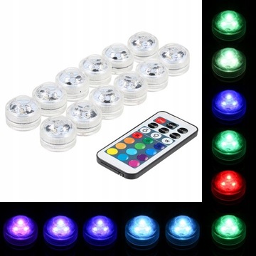 12 БЕСПРОВОДНЫХ СВЕТОДИОДНЫХ ЛАМП RGB С ДИСТАНЦИОННЫМ УПРАВЛЕНИЕМ