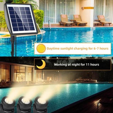 СОЛНЕЧНЫЕ СВЕТОДИОДНЫЕ ПОЛЕТЫ СОЛНЕЧНЫЙ ПОДВОДНЫЙ СВЕТ - ТЕПЛЫЙ БЕЛЫЙ