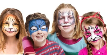 КРАСКИ КРАСКИ ДЛЯ ПОКРАСКИ ЛИЦА И ТЕЛА 15 ЦВЕТОВ. МОЮЩИЕСЯ ДЕТИ + ШАБЛОНЫ