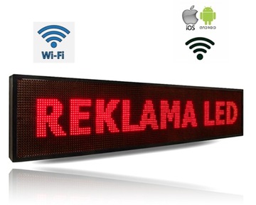 Reklama Led,wyświetlacz, tablica led, 16x96 Wi FI, pod Android , iOs. IP65