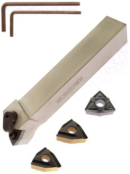 ПОВОРОТНЫЙ НОЖ MWLNR 2525 M08 + 3 ВСТАВКИ WNMG 0804 СКЛАДНОЙ ПРАВЫЙ 25x25 25мм