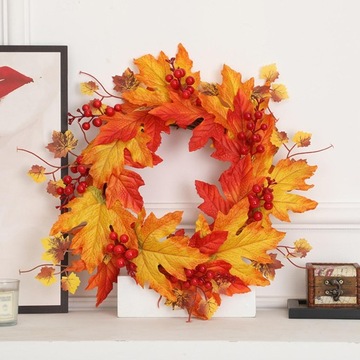 Венок из кленового листа, входная дверь, лестница, уличный декор, искусственный урожай, 40 см
