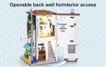 CADA BLOCKS ЯПОНСКИЙ БУЛОЧНЫЙ МАГАЗИН ЗДАНИЕ БУЛОЧНОГО МАГАЗИНА СВЕТОДИОДНЫЙ СВЕТ 1108 ЭЛ.