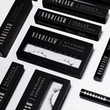 Приклеивание ресниц для самостоятельного нанесения DIY Nanolash CLASSY 36 пучков