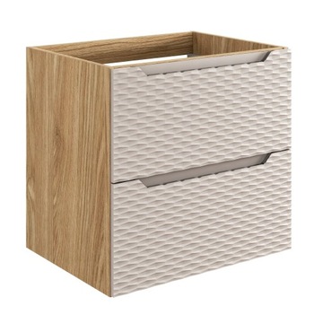 Nowoczesna Szafka pod Umywalkę 60 cm Beżowa Drewniana Dębowa OCEAN BEIGE