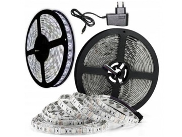 TASMA 300 LED 5M BIAŁA ZIMNA WODOODPORNA ZASILACZ
