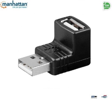Adapter Manhattan Hi-Speed USB 2.0 A-A M/F kątowy