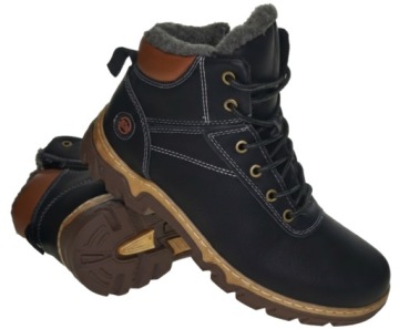 ZIMOWE BUTY TREKKINGOWE MĘSKIE OUTDOOR SOLIDNE OCIEPLANE TRAPERY