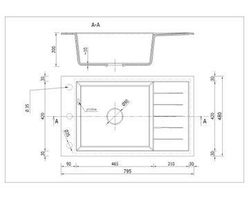 Гранитная мойка LUIS, черный крапчатый СИФОН