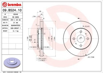 BREMBO 09.B524.10 ДИСК ГАЛЬМІВНА 