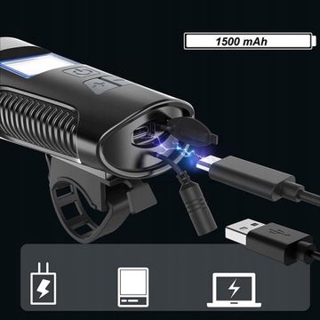 Светодиодный фонарь на руль BIKE ПЕРЕДНЯЯ + ЗАДНЯЯ СЧЕТЧИКА Набор звуковых сигналов Strong