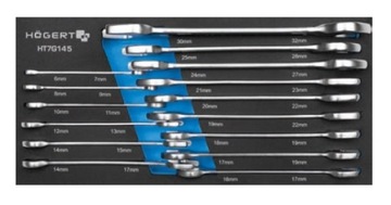 МОНТАЖНЫЙ НАБОР КЛЮЧЕЙ КОМБИНИРОВАННЫХ С СОЕДИНЕНИЕМ 14 ШТ. ХОГЕРТ