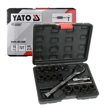 NASADKI WYKRĘTAK DO USZKODZONYCH OBROBIONYCH ŚRUB NAKRĘTEK 16SZT. YT-05897