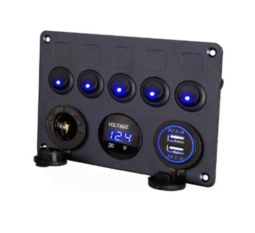 Panel sterowania z przełącznikami Podwójna ładowarka USB 2.1 A / 5 V