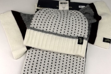 Zestaw damski zimowy Czapka i szal szalik U.S. Polo Assn. ORYGINAŁ