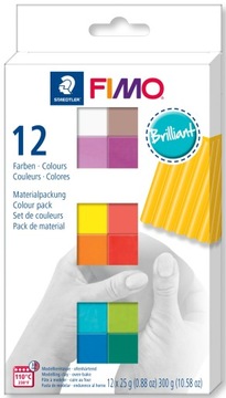 Staedtler Fimo ПЛАСТИКОВАЯ ПАСТА 12 цветов BRILLIANT