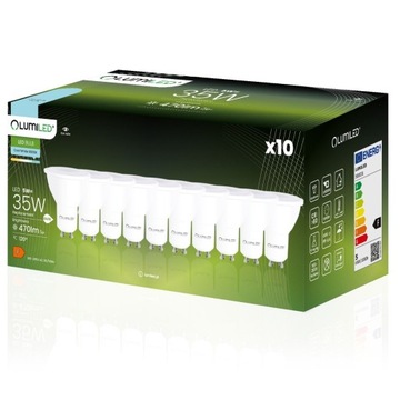 10x Żarówka LED GU10 5W 470lm 6500K 120° Zimna