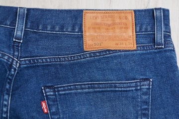 LEVIS 501 JEANS spodnie męskie granatowe klasyczne PREMIUM 34/34 pas 88