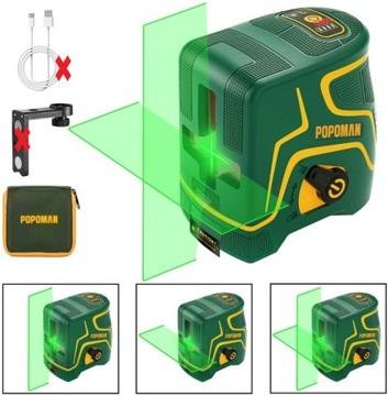 Laser krzyżowy zielony Popoman MTM310B / 45 m