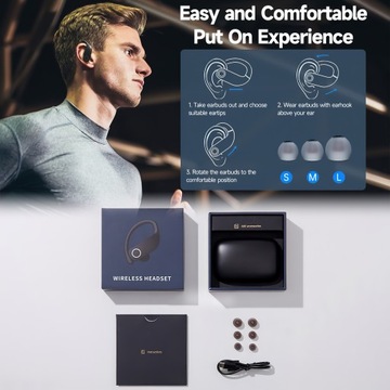 LESIRI Беспроводная спортивная Bluetooth-гарнитура с защитой от пота