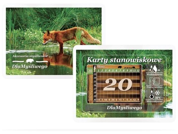 MYŚLIWSKIE KARTY STANOWISKOWE KARNETY 20 KOLOR LIS