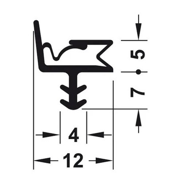 USZCZELKA DO PROGU DRZWI ZEWNĘTRZNYCH WIKĘD 1mb czarna