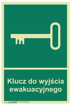 Znak KLUCZ DO WYJŚCIA EWAKUACYJNEGO 100x150