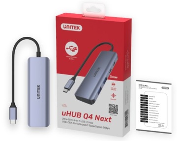 Unitek Hub USB-C 3.1, 2 x USB-A, 2 x USB-C, 5 Гбит/с