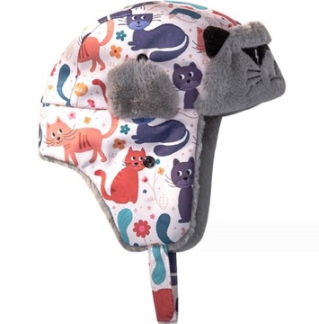 CZAPKA PILOTKA USZATKA MŁODZIEŻOWA ZIMOWA CIEPŁA KOT WODOODPORNA